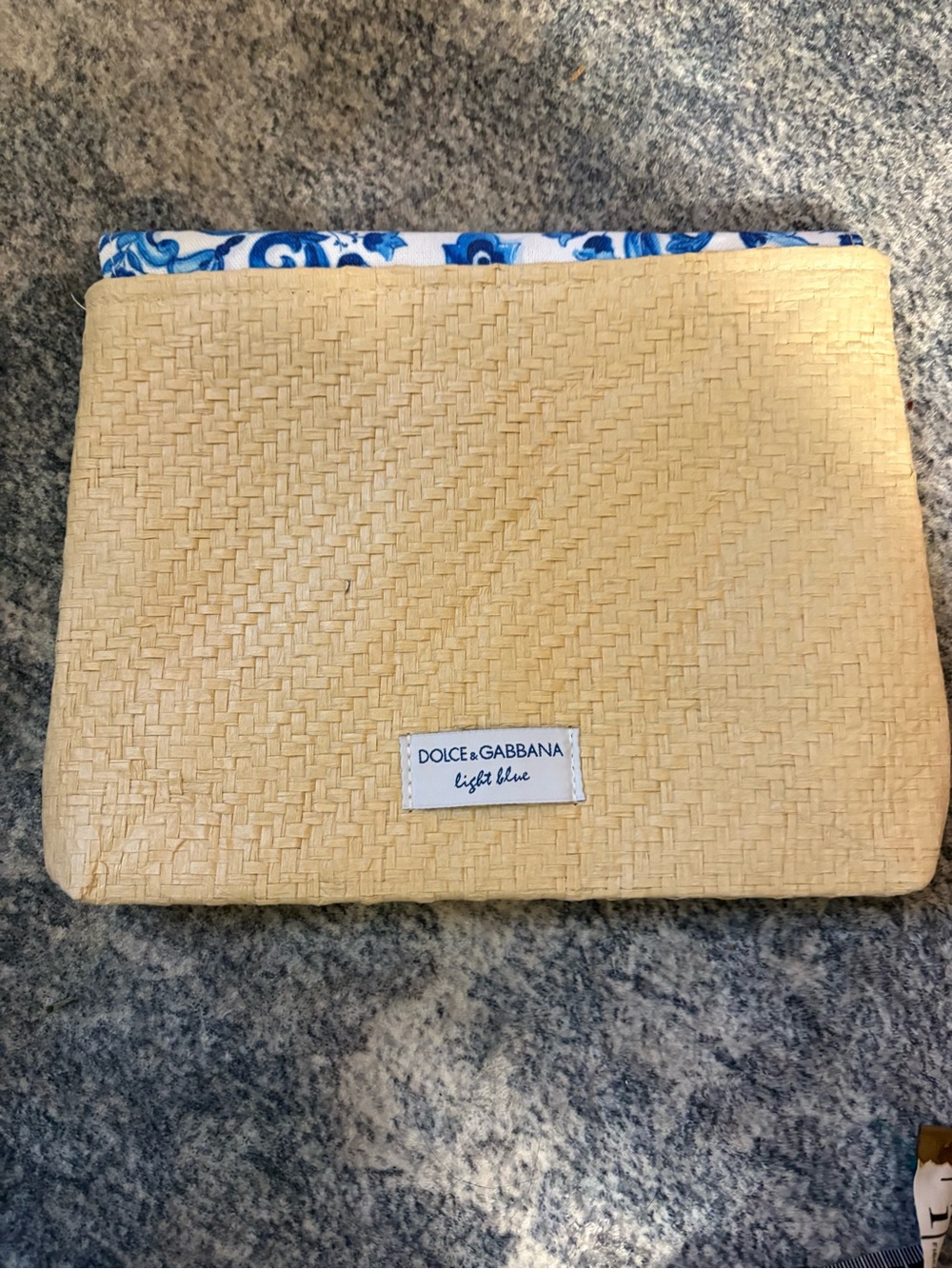 Dolce & Gabbana Blue and Natural Straw Clutch NWOT - Picture 6 of 6